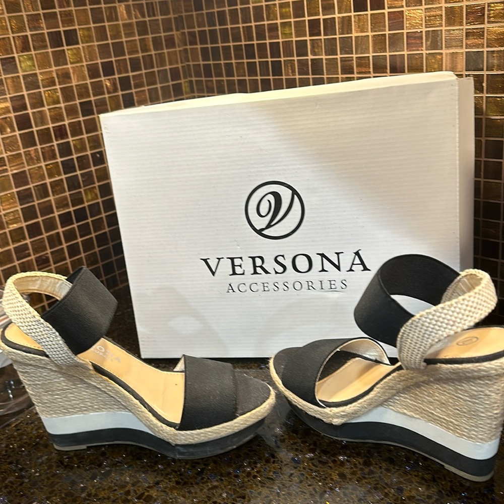 Versona Wedge high heel sandal pumps | size 6